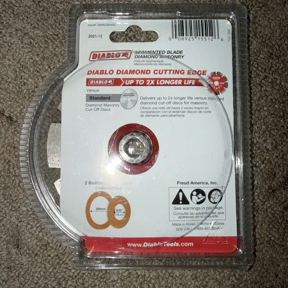 Diablo Tools, 4-1/2in. Diamond‎ Segmented Turbo Masonry Blade, DMADST0450